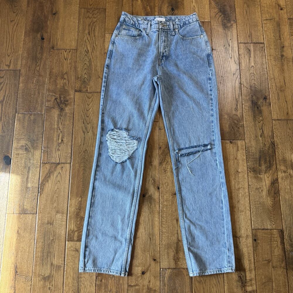 Good American 90'S Icon High Rise Straight Leg Light Wash Jeans GNIC999T Sz 4/27
